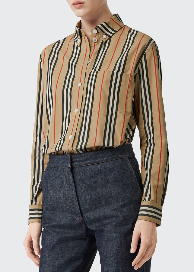 Burberry Guan Long-Sleeve Striped Shirt - ShopStyle