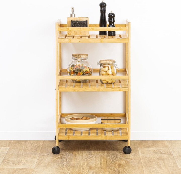 Dunelm Linha Bamboo Square Kitchen Trolley Brown ShopStyle