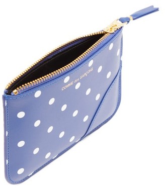 Comme des Garcons Polka-dot Leather Coin Purse - Navy Multi