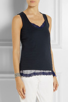 Thumbnail for your product : Sacai Luck lace-trimmed cotton-jersey top
