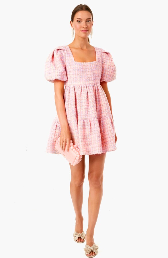 Hyacinth House Pink Tweed Nora Mini Dress - ShopStyle
