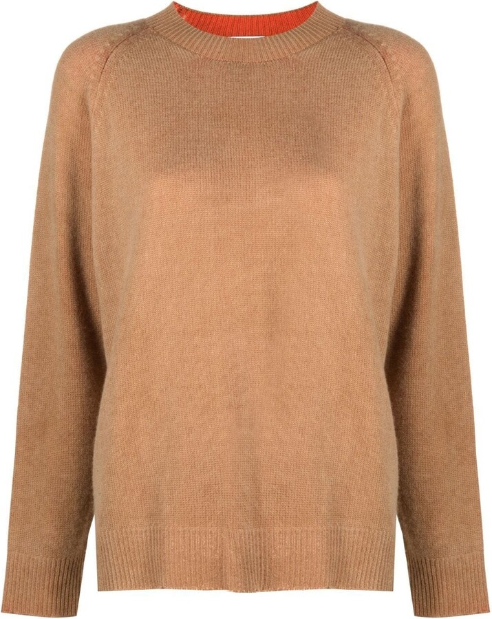 Women's Brown Crew Neck Sweater | ShopStyle