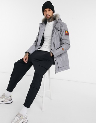 Ellesse Reflective Parka Jacket With Faux Fur Hood - ShopStyle Outerwear