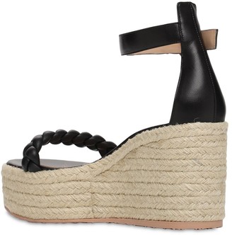 Gianvito Rossi 85mm Leather Espadrille Wedges