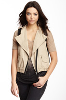 Thumbnail for your product : Romeo & Juliet Couture Faux Leather Trim Vest