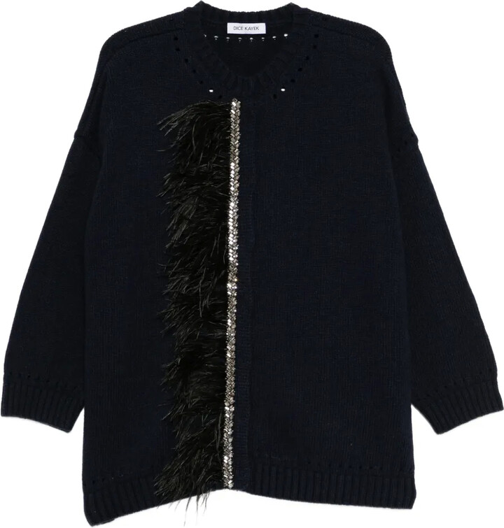 Dice Kayek Crystal-Embellished Cardigan