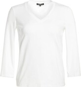 Thumbnail for your product : Lafayette 148 New York Swiss Cotton Rib V-Neck Tee