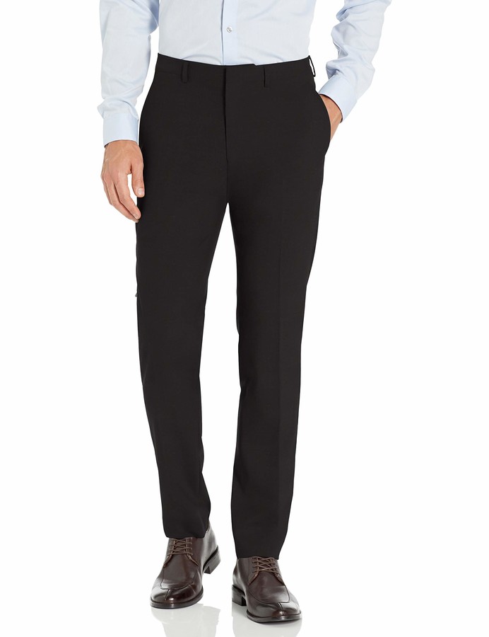 mens slim fit stretch formal trousers