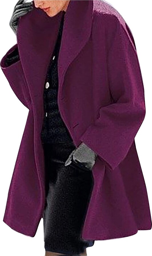 dark purple wool coat