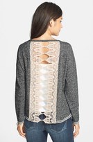 Thumbnail for your product : Elodie Crochet Back Fleece Sweatshirt (Juniors)