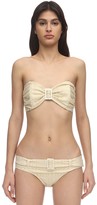 Thumbnail for your product : Lisa Marie Fernandez Buckle Bandeau Seersucker Bikini Set