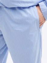 Thumbnail for your product : Tekla Striped Organic-cotton Pyjama Trousers - Blue White
