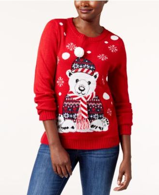 Karen Scott Polar Bear Holiday Sweater, Created for Macy's