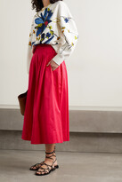 Thumbnail for your product : Jason Wu Collection Embroidered Floral-print Cotton-blend Jersey Sweatshirt