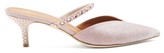 Thumbnail for your product : Malone Souliers Marla Crystal-embellished Lurex Mules - Light Pink