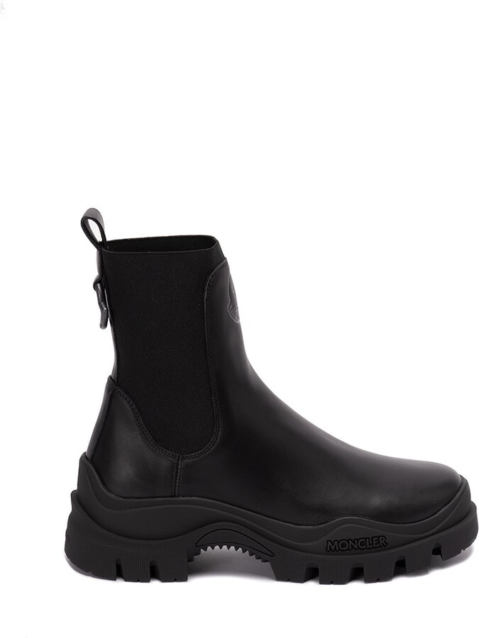 Moncler Patty Leather Chelsea Boots - Black - ShopStyle