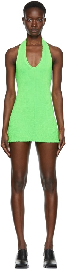 green halter dress