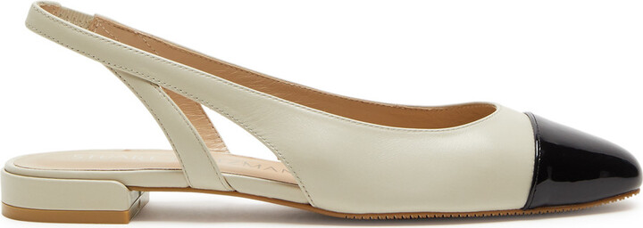 Stuart Weitzman Sleek Leather Slingback Flats