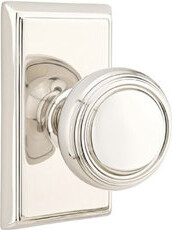 Emtek Privacy Knobset w/ Rectangular Rosette and Norwich Knob