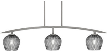 Toltec Lighting Kurve 3 Light Island Light Shown In Graphite Finish With 6\