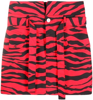 ATTICO Zebra Print Skirt