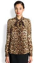 Thumbnail for your product : Dolce & Gabbana Leopard Silk Blouse
