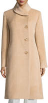 Thumbnail for your product : Sofia Cashmere Round-Collar Button-Front Midi Alpaca Coat