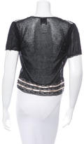 Thumbnail for your product : Anna Sui James Coviello x Lace-Trimmed Short Sleeve Cardigan