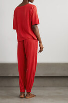 Thumbnail for your product : Eberjey Cozy Waffle Tencel Modal And Cotton-blend Pajama Set - Red