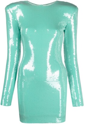 Alexandre Vauthier Sequin-Embellished Shoulder-Pads Dress