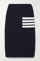 Thumbnail for your product : Thom Browne Striped Wool-blend Midi Skirt