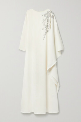 Marchesa Notte Embellished Crepe Gown - Ivory