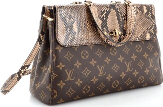 Louis Vuitton Venus Handbag Monogram Canvas and Python Brown