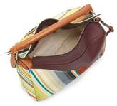 Thumbnail for your product : Loewe Striped Leather & Canvas Puzzle Bag