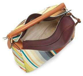 Loewe Striped Leather & Canvas Puzzle Bag