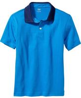 Thumbnail for your product : Old Navy Boys Contrast-Collar Jersey Polos