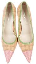 Thumbnail for your product : Prada Woven Pointed-Toe Pumps