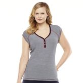 Thumbnail for your product : Chaps striped henley - women's plus