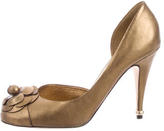 Thumbnail for your product : Chanel Camellia Metallic Pumps
