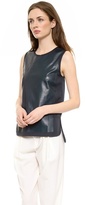 Thumbnail for your product : Vince Leather Panel Shell Top