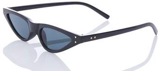 Quiz Black Thin Retro Cat Eye Sunglasses