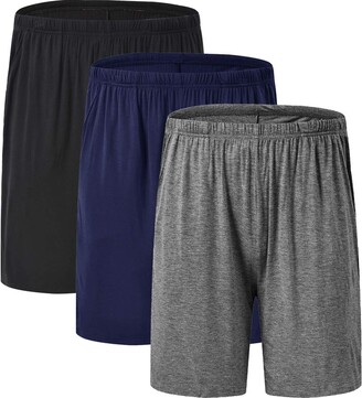 JINSHI Men's 3-Pack Pyjama Shorts Sleepwear Summer Lounge Wear Pants Super  Soft Comfy Modal Pajama PJ Bottoms (Black - ShopStyle