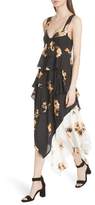 Thumbnail for your product : A.L.C. Natalia Floral Print Silk Asymmetrical Midi Dress