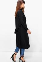 Thumbnail for your product : boohoo Katie Belted Shawl Collar Duster