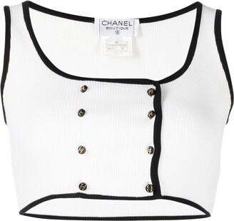 chanel black and white top