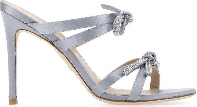 Stuart Weitzman Bow-Detail Crystal-Embellished Heel Sandals - ShopStyle