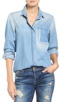 Thumbnail for your product : 7 For All Mankind Torn Pocket Denim Boyfriend Shirt