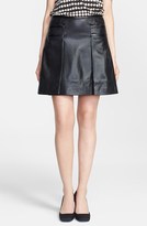 Thumbnail for your product : Tory Burch 'Fae' Leather A-Line Skirt