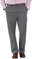 Thumbnail for your product : Grey Classic Fit Flat Front Non-Iron Cotton Chino Pants Size W40 L32 by Charles Tyrwhitt
