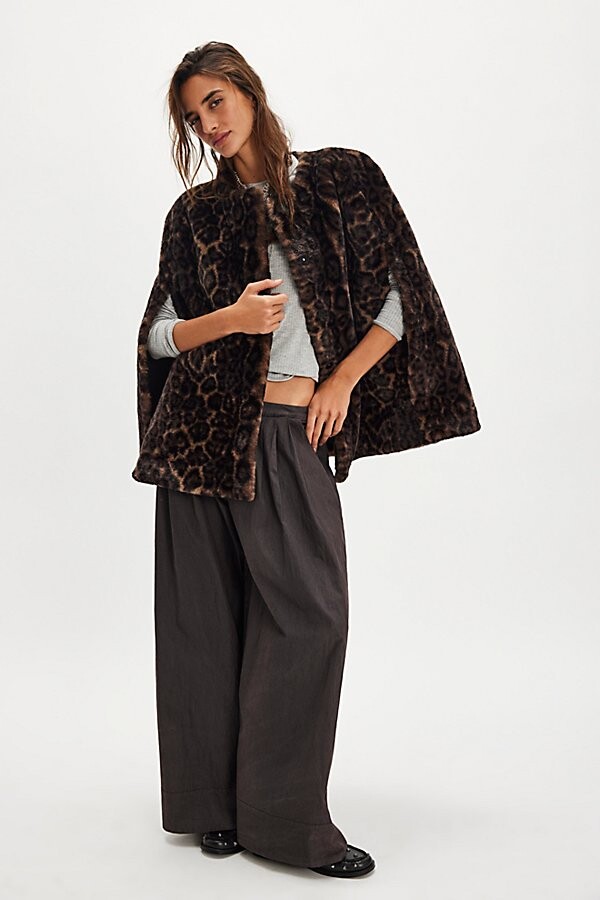 Free People APPARIS Sloane Leopard Cape